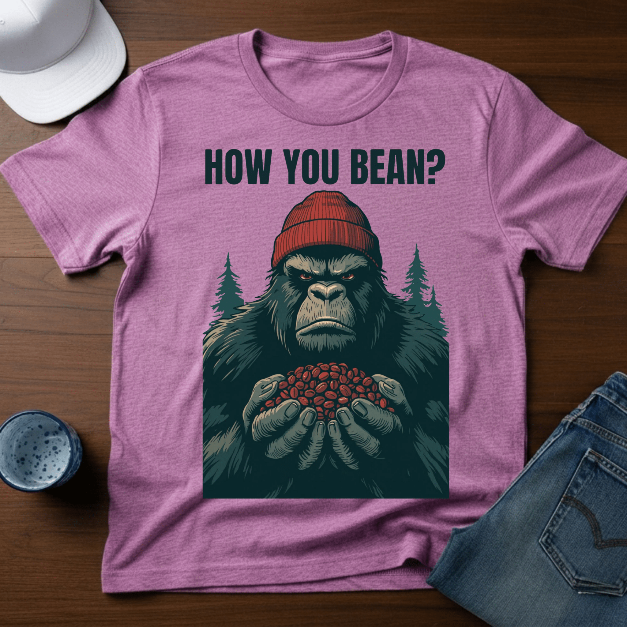 How You Bean T-Shirt - Funny Sasquatch Coffee Tee - Deadpan Outdoors Co.