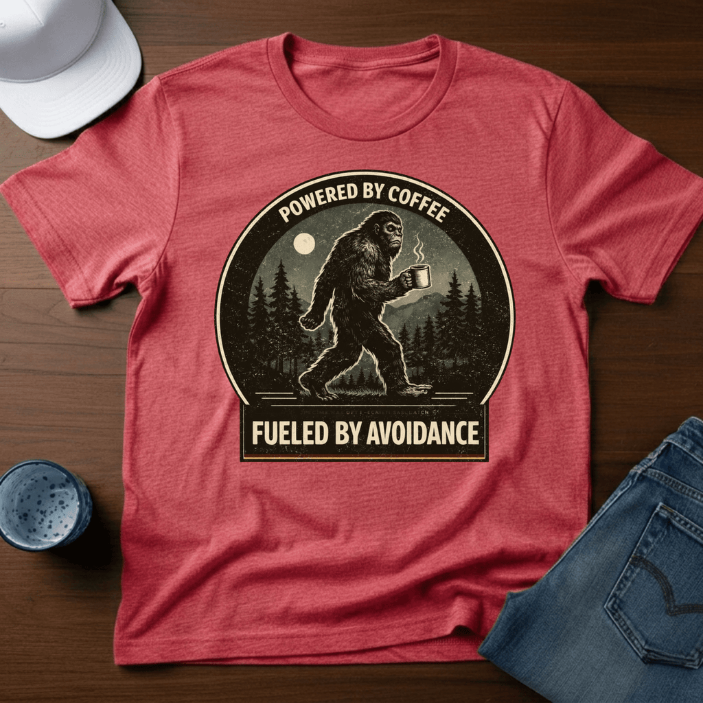 Powered By Coffee Fueled By Avoidance T-Shirt - Deadpan Outdoors Co.