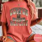 Comfort Colors® Coffee, Hike, Repeat Tee - Deadpan Outdoors Co.