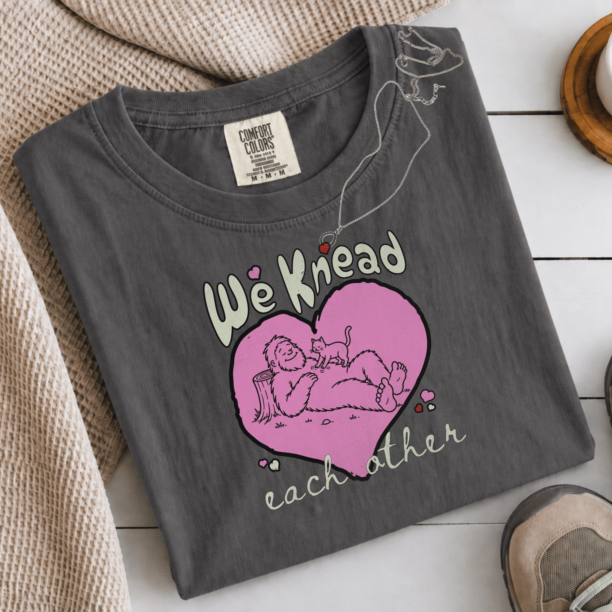 Comfort Colors® We Knead Each Other Shirt, Funny Bigfoot Cat Tee, Sasquatch Cat Lover Gift, Cute Cryptid Cat T-shirt - Deadpan Outdoors Co.