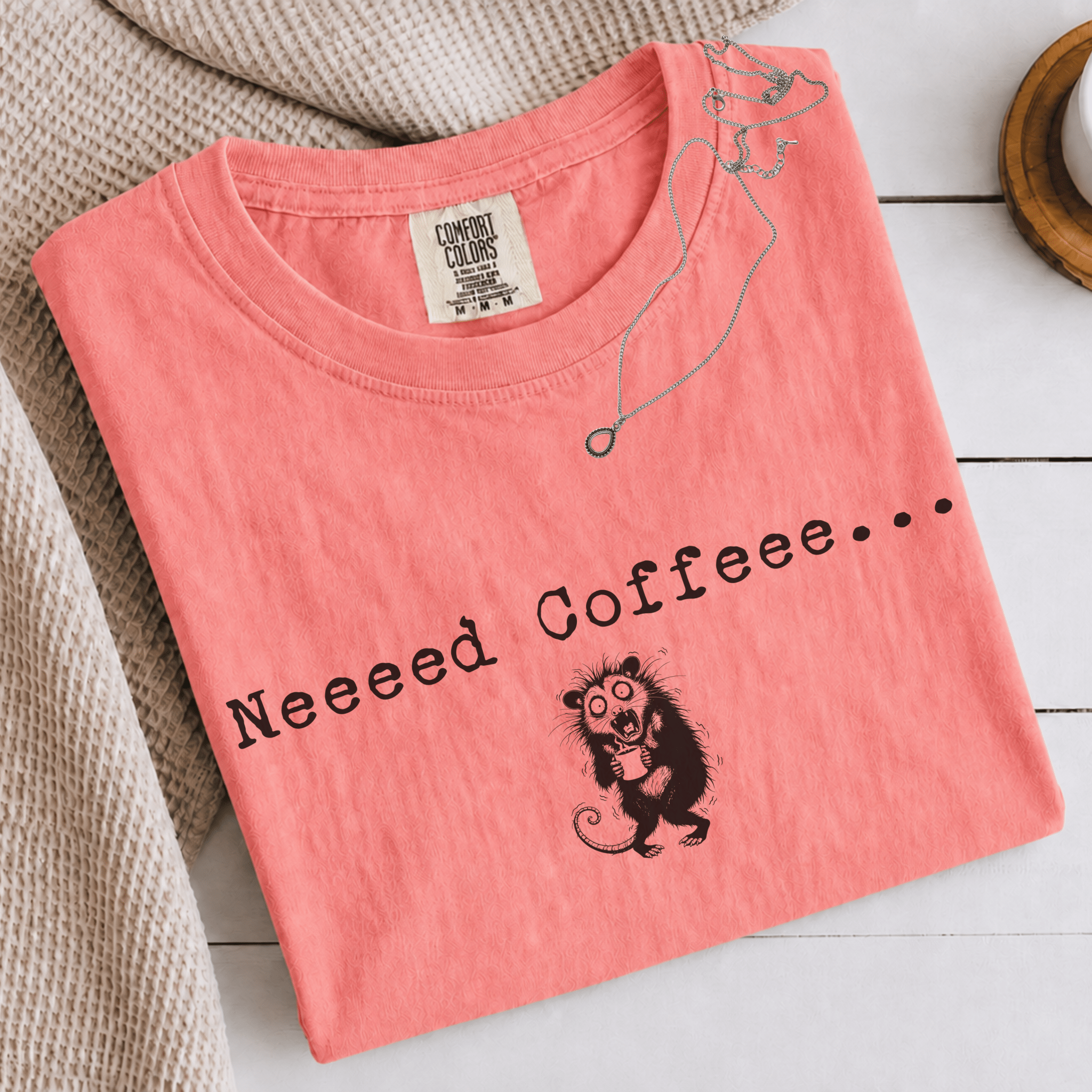 Funny Possum Coffee Shirt, Need Coffee Shaky Possum Tee, Caffeine Addict Gift, Sarcastic Coffee Lover Gift, Tired Mom Coffee Shirt - Deadpan Outdoors Co.