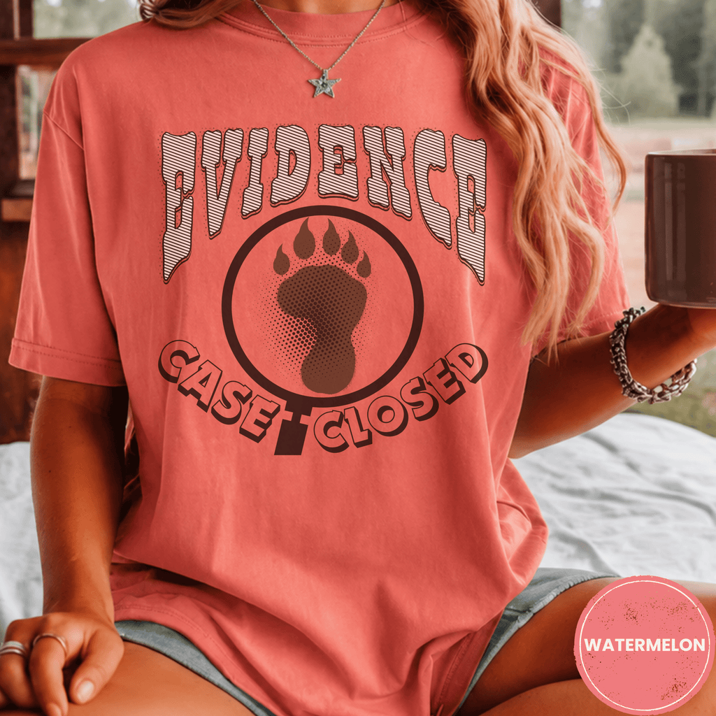 Comfort Colors® Evidence Case Closed Bigfoot Tee - Deadpan Outdoors Co.
