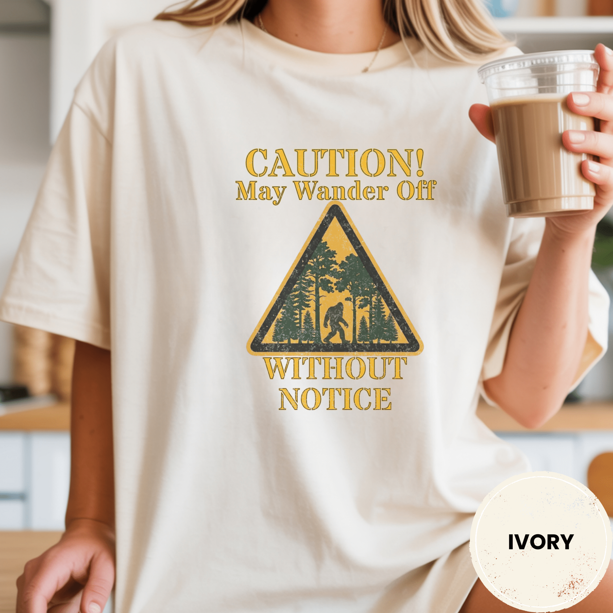 Comfort Colors® Caution May Wander Off Without Notice Tee - Deadpan Outdoors Co.