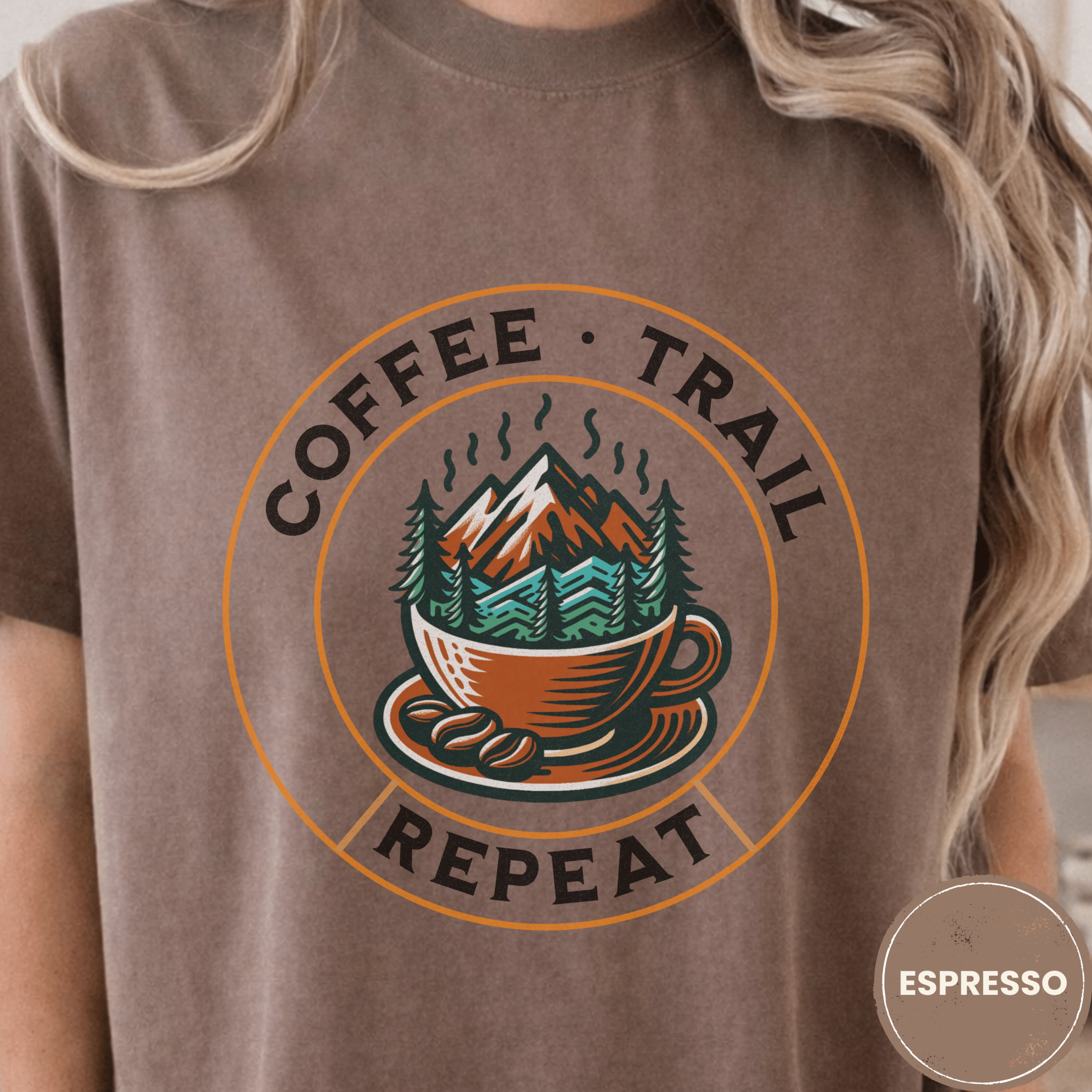 Comfort Colors® Coffee Trail Repeat Tee - Deadpan Outdoors Co.