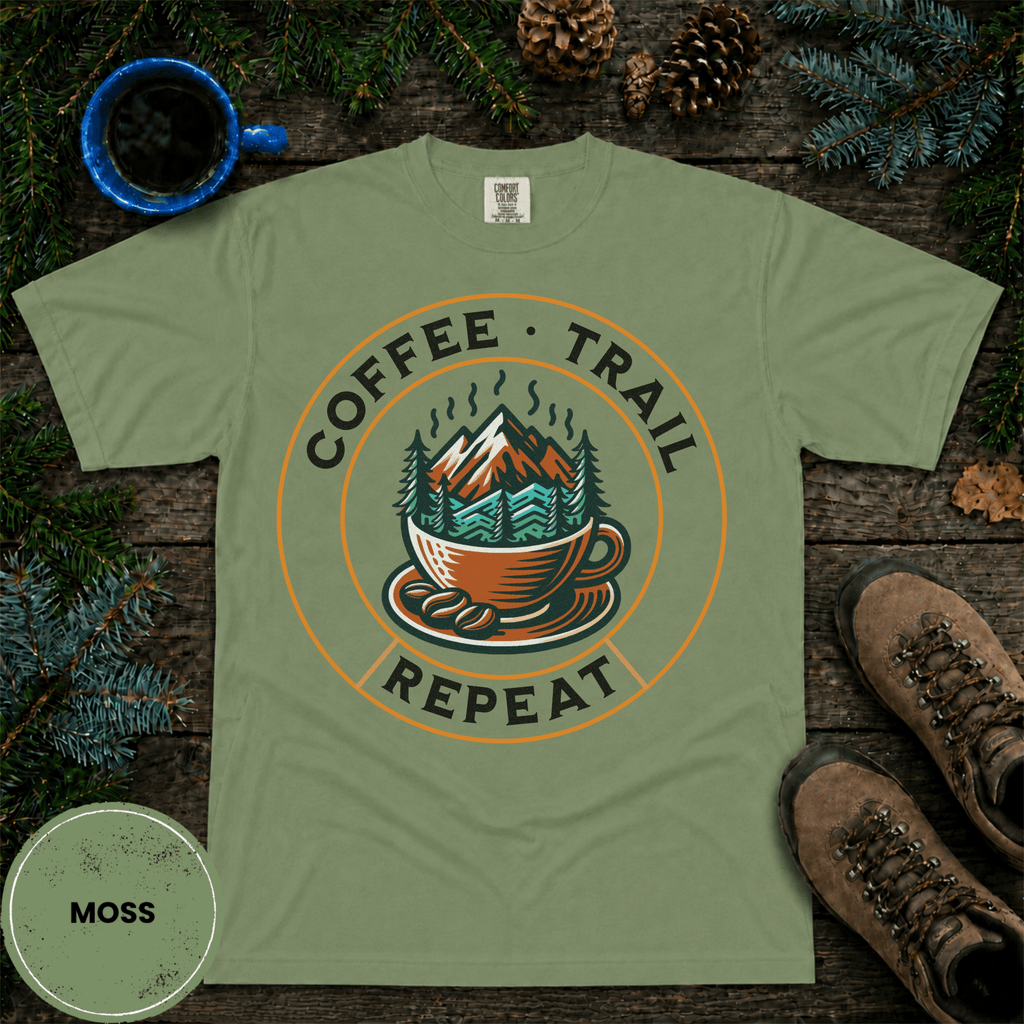 Comfort Colors® Coffee Trail Repeat Tee - Deadpan Outdoors Co.