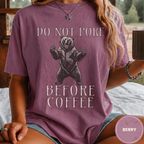 Funny Bear Coffee Shirt, Do Not Poke Before Coffee Tee, Grumpy Morning Gift for Him, Sarcastic Coffee Lover Gift, Camping Shirt