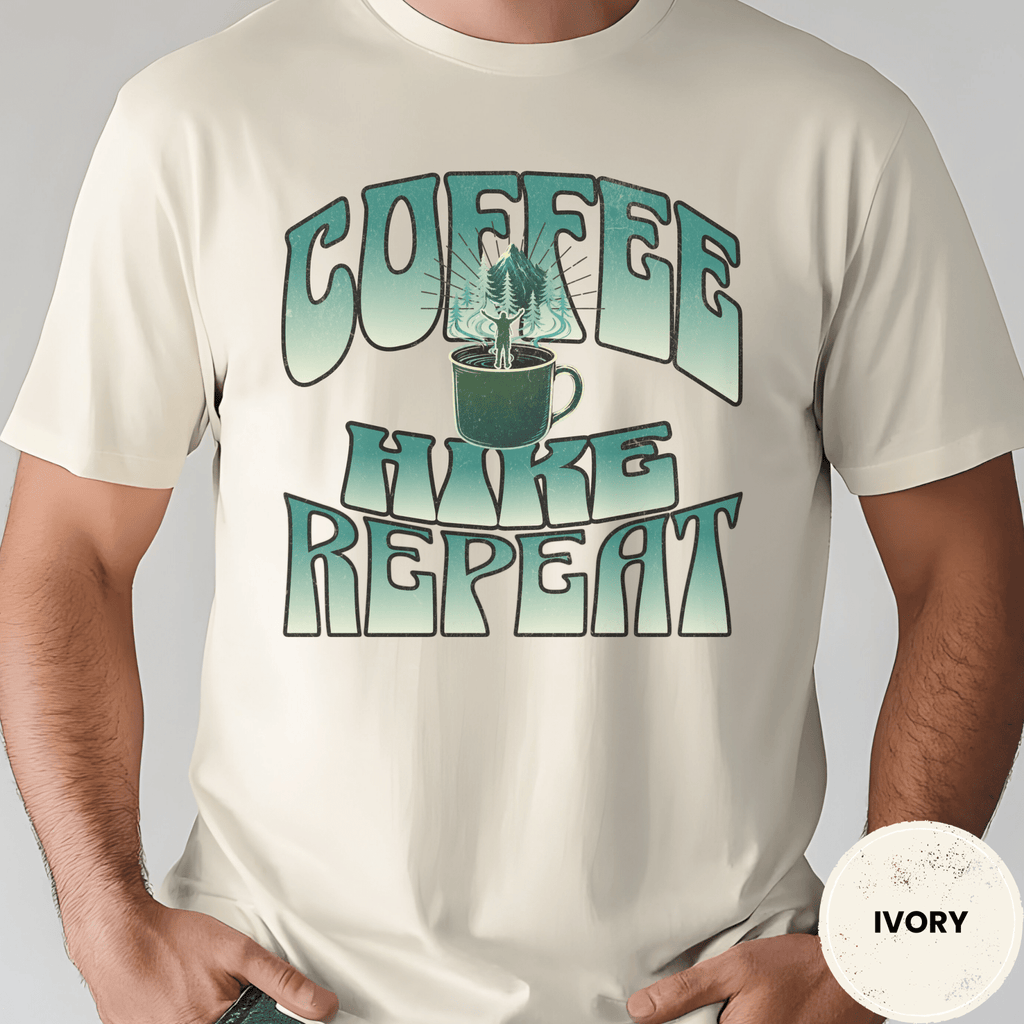 Comfort Colors® Coffee, Hike, Repeat Tee - Deadpan Outdoors Co.