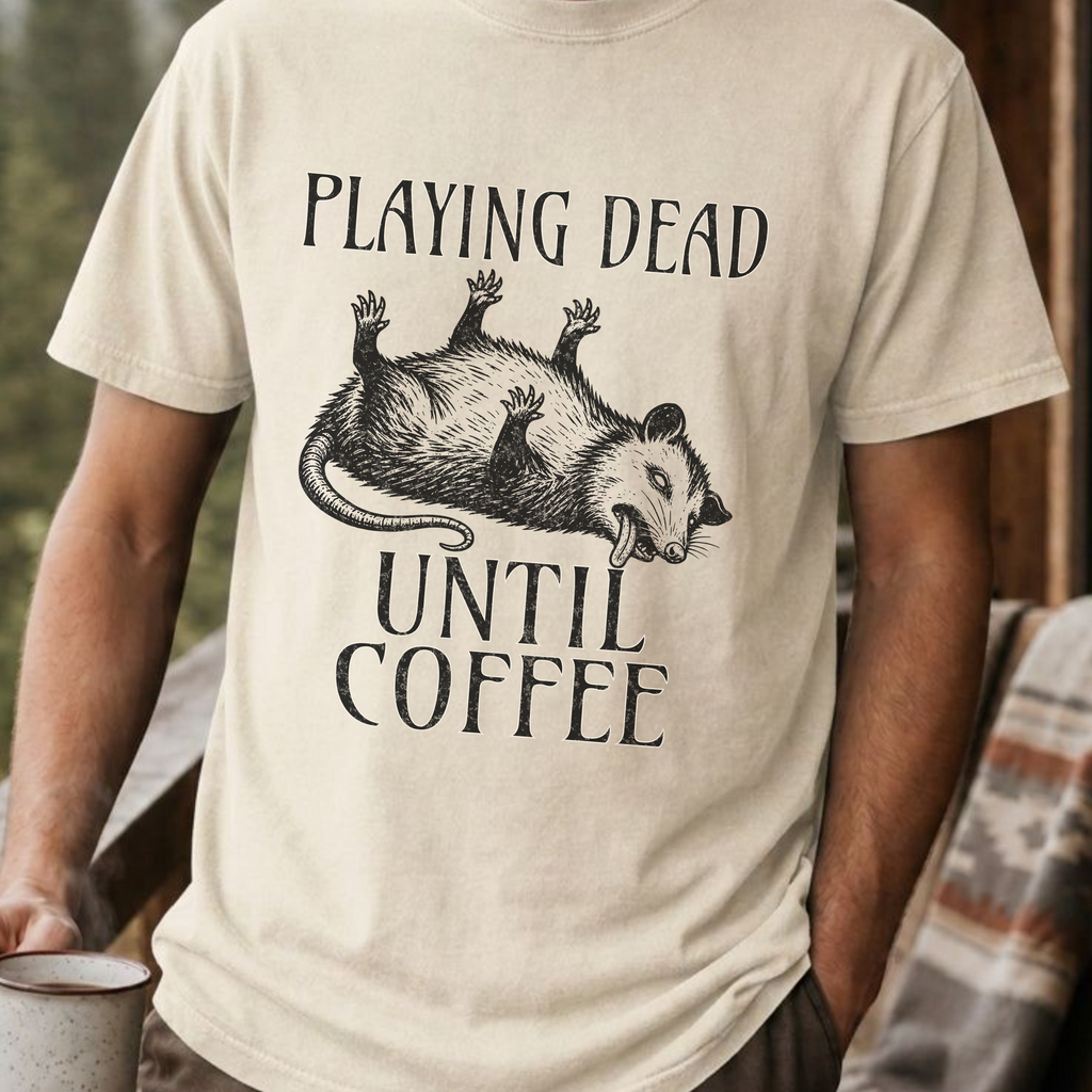Funny Possum Coffee Shirt, Playing Dead Until Coffee Tee, Dead Inside Coffee Gift, Sarcastic Opossum Shirt, Coffee Lover Gift