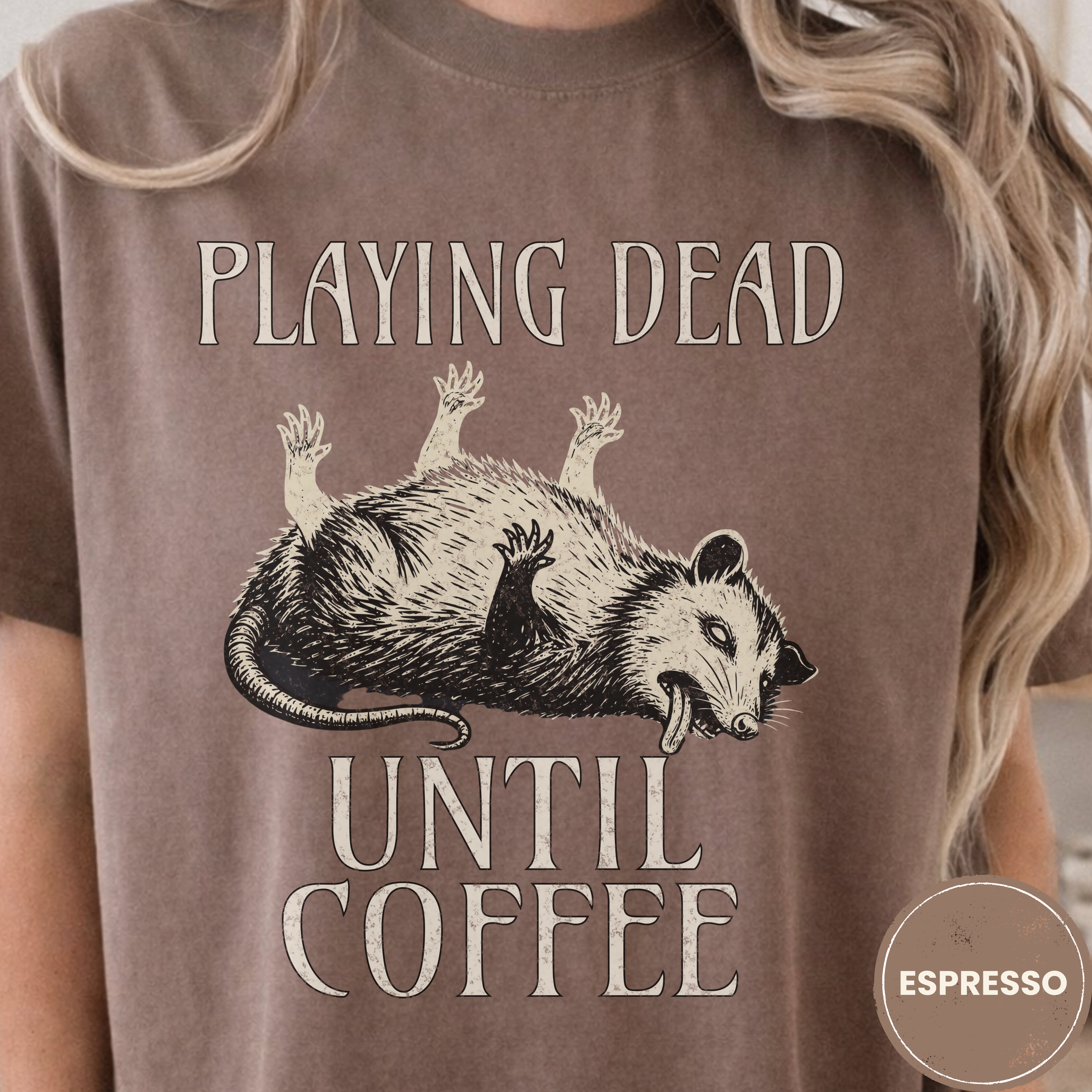 Funny Possum Coffee Shirt, Playing Dead Until Coffee Tee, Dead Inside Coffee Gift, Sarcastic Opossum Shirt, Coffee Lover Gift