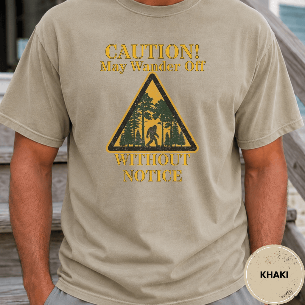 Comfort Colors® Caution May Wander Off Without Notice Tee - Deadpan Outdoors Co.