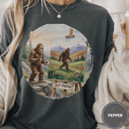 Bigfoot Self Portrait Shirt, Funny Sasquatch Watercolor Tee, Cryptid Lover Gift, Blurry Bigfoot Humor Shirt, PNW Sasquatch Tee - Deadpan Outdoors Co.