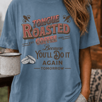 Tongue Roasted Coffee Shirt, Funny Vintage Coffee Tee, Retro Coffee Roaster Logo Shirt, Coffee Lover Gift, Sarcastic Coffee Tee - Deadpan Outdoors Co.