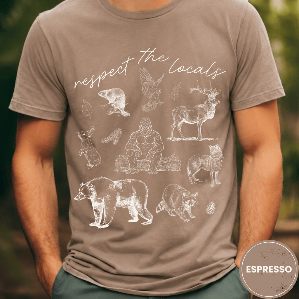 Comfort Colors® Tee - Respect The Locals - Bigfoot Version - Deadpan Outdoors Co.
