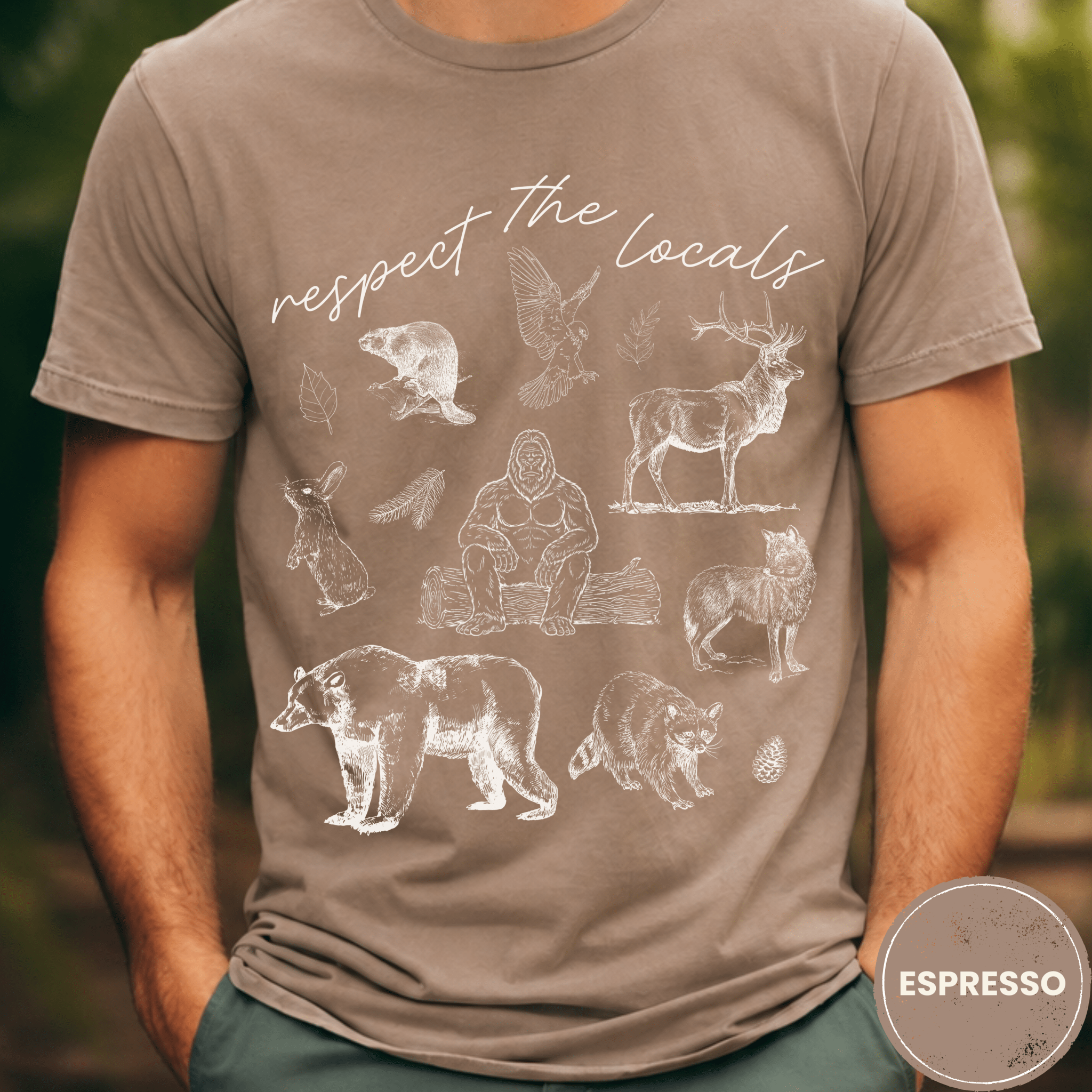 Comfort Colors® Tee - Respect The Locals - Bigfoot Version - Deadpan Outdoors Co.