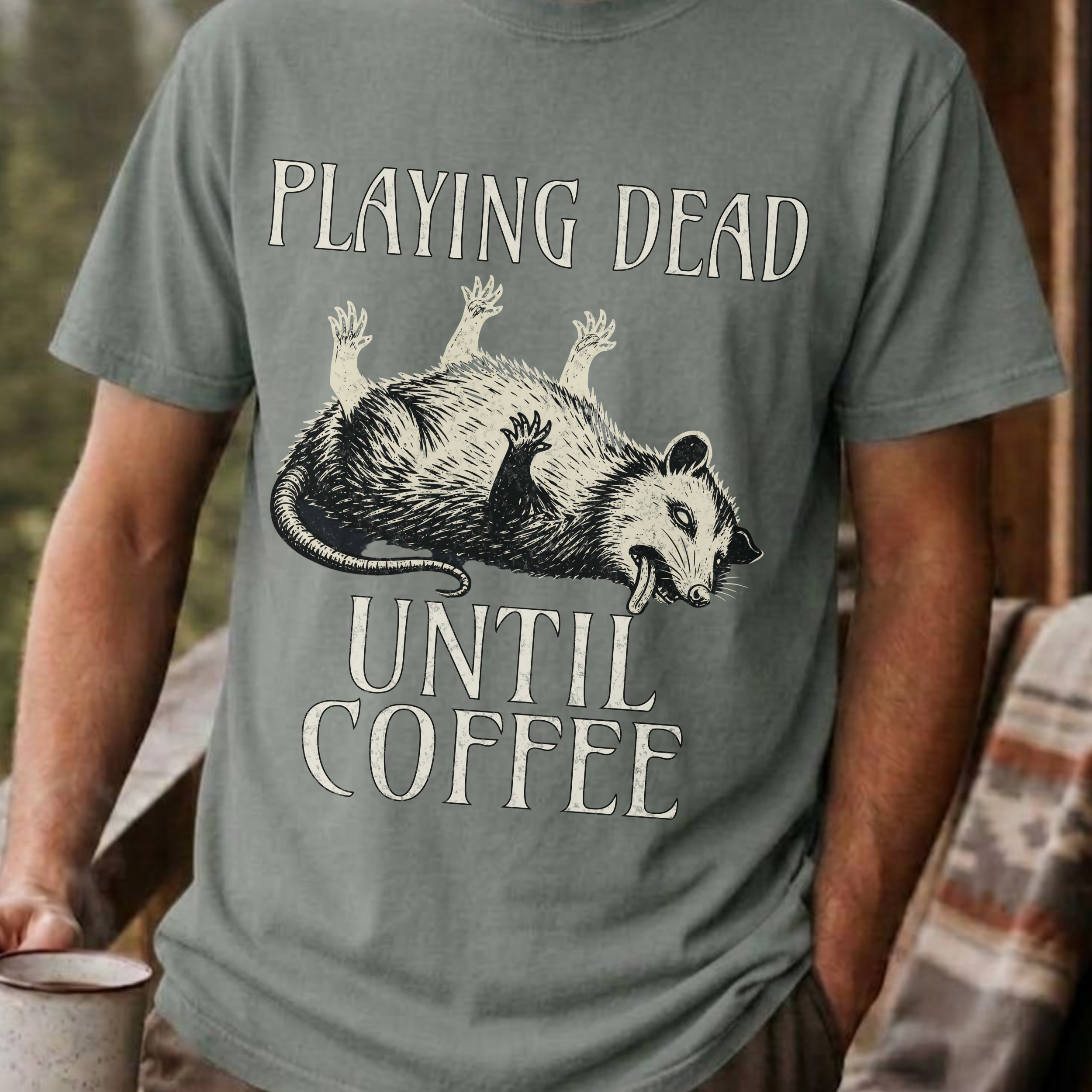 Funny Possum Coffee Shirt, Playing Dead Until Coffee Tee, Dead Inside Coffee Gift, Sarcastic Opossum Shirt, Coffee Lover Gift