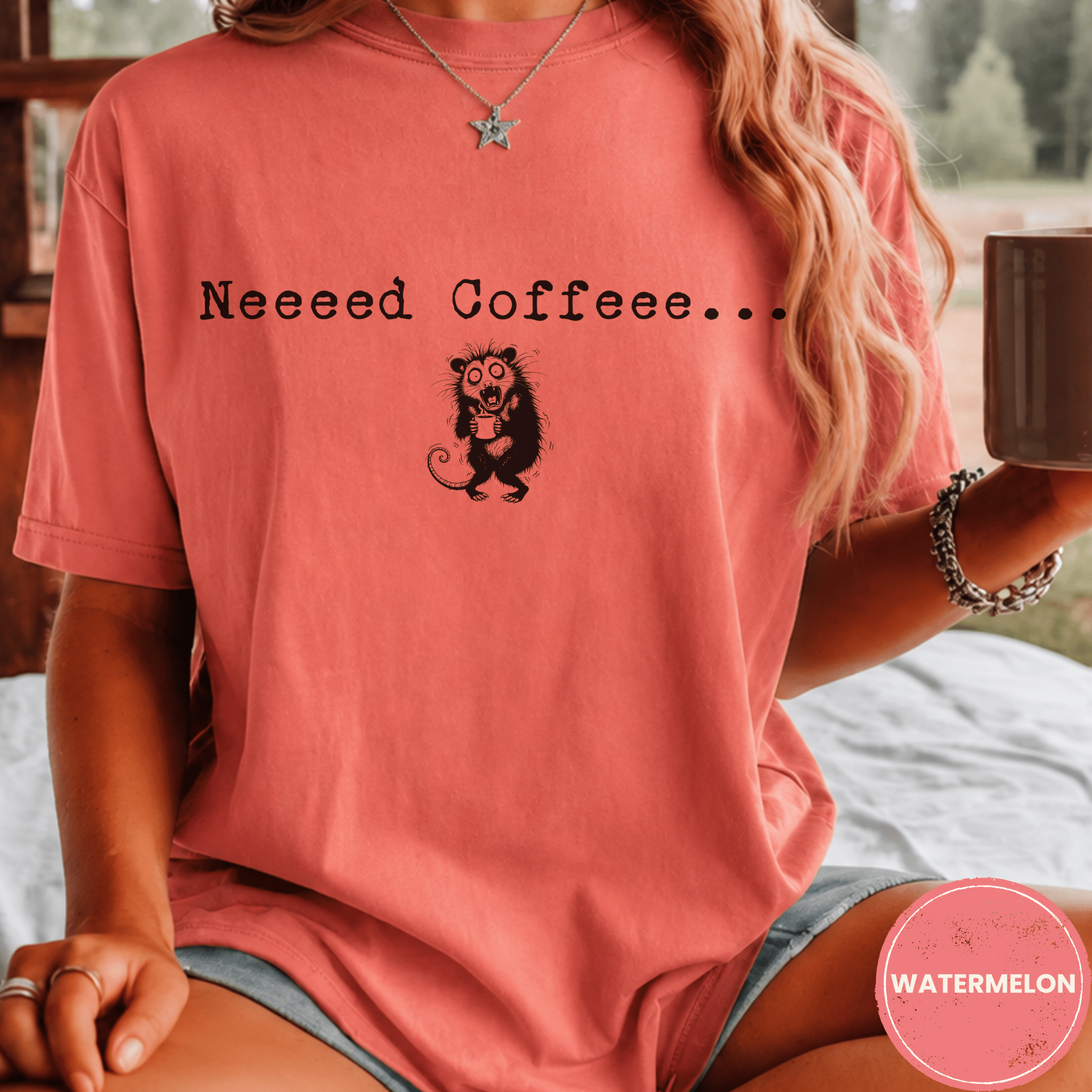 Funny Possum Coffee Shirt, Need Coffee Shaky Possum Tee, Caffeine Addict Gift, Sarcastic Coffee Lover Gift, Tired Mom Coffee Shirt - Deadpan Outdoors Co.
