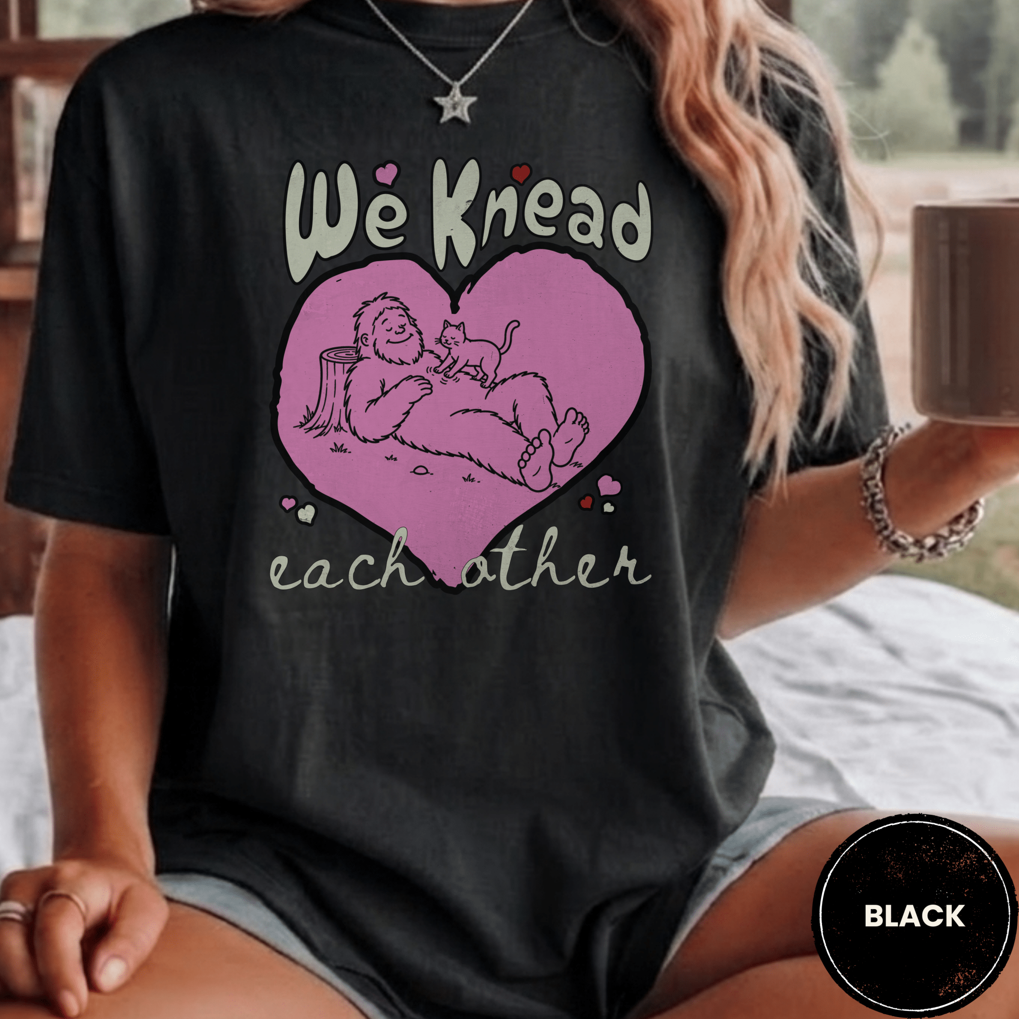 Comfort Colors® We Knead Each Other Shirt, Funny Bigfoot Cat Tee, Sasquatch Cat Lover Gift, Cute Cryptid Cat T-shirt - Deadpan Outdoors Co.
