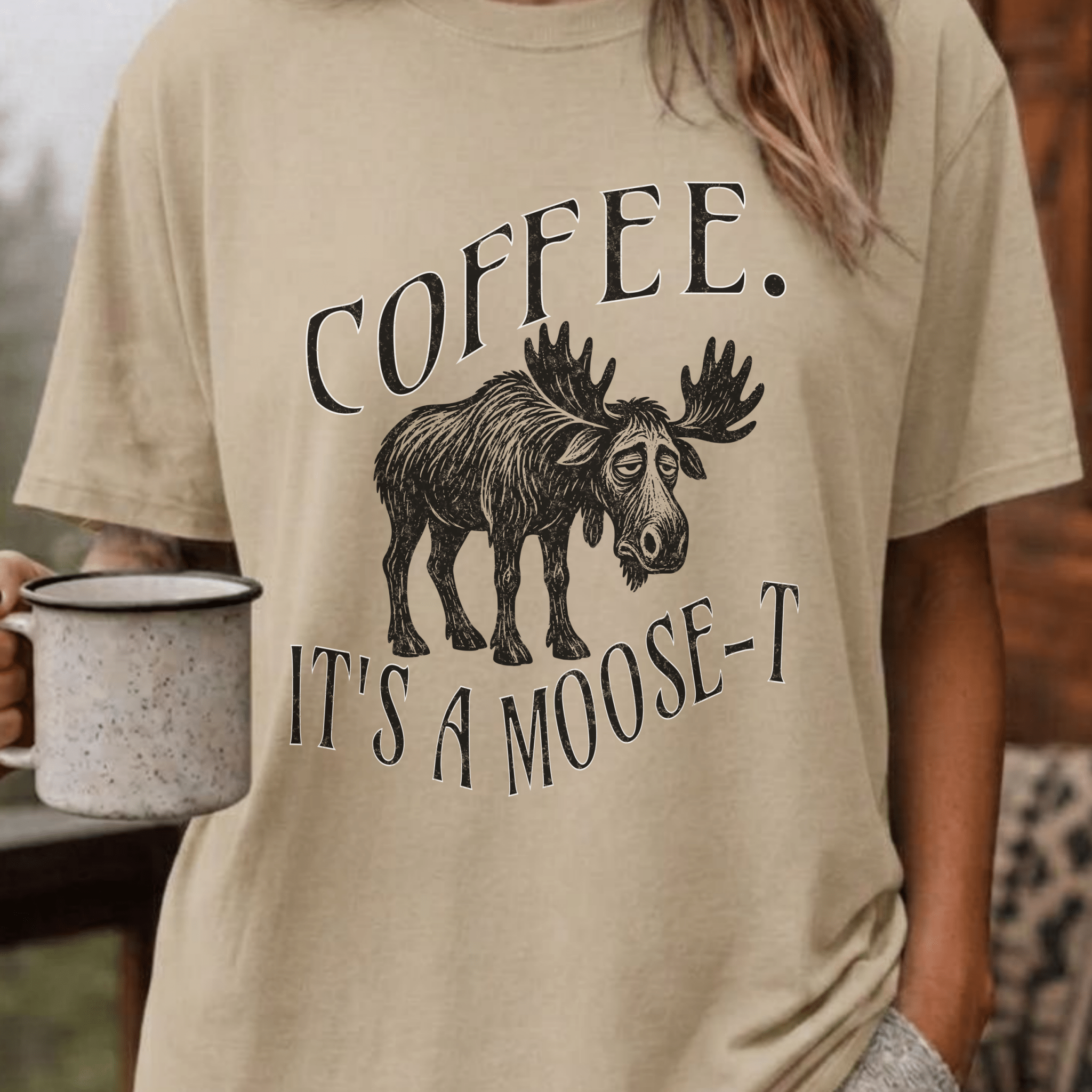 Funny Moose Coffee Shirt, Coffee Its A Moose-T Tee, Moose Lover Gift, Sarcastic Coffee Lover Gift, Camping Outdoors Coffee Shirt - Deadpan Outdoors Co.