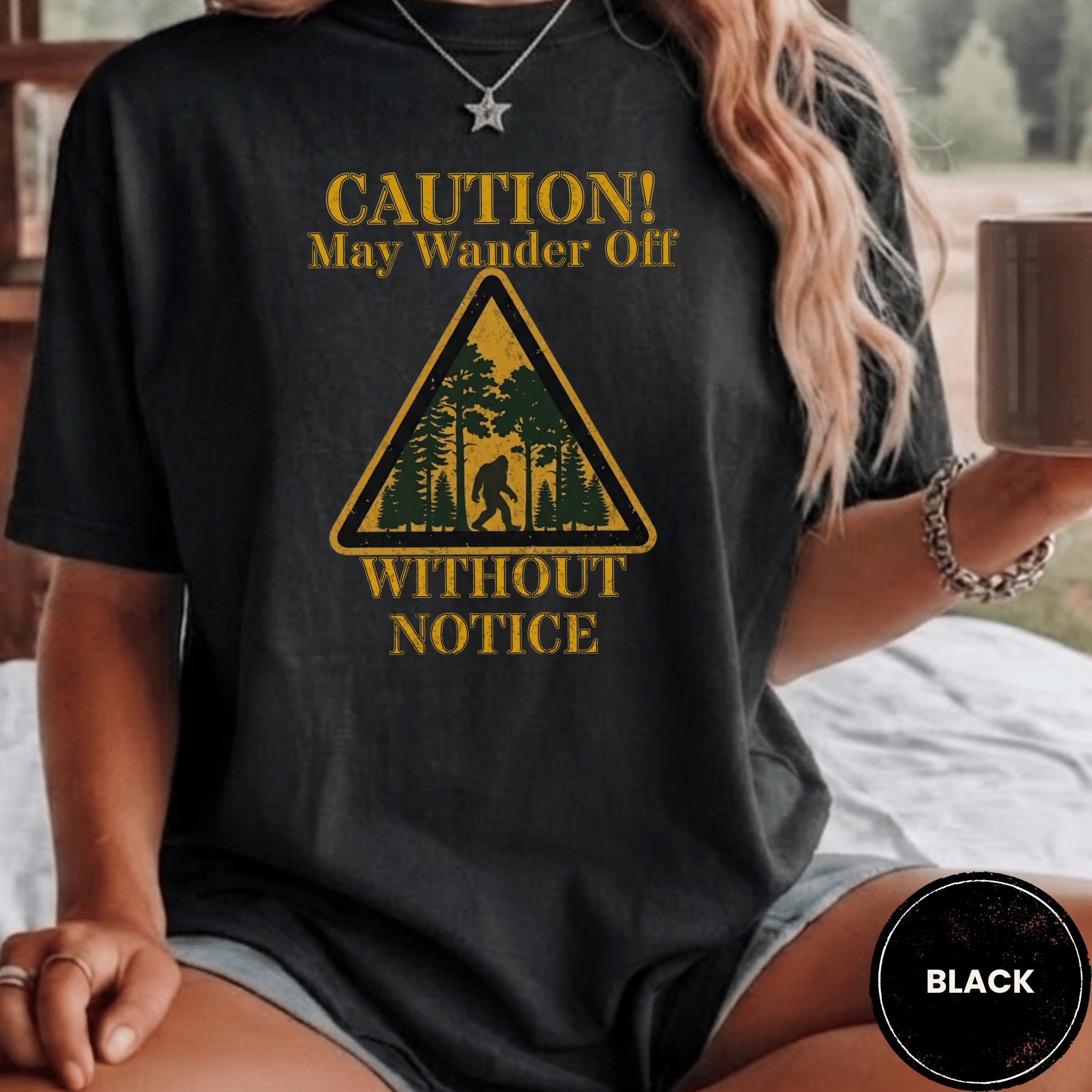 Comfort Colors® Caution May Wander Off Without Notice Tee - Deadpan Outdoors Co.
