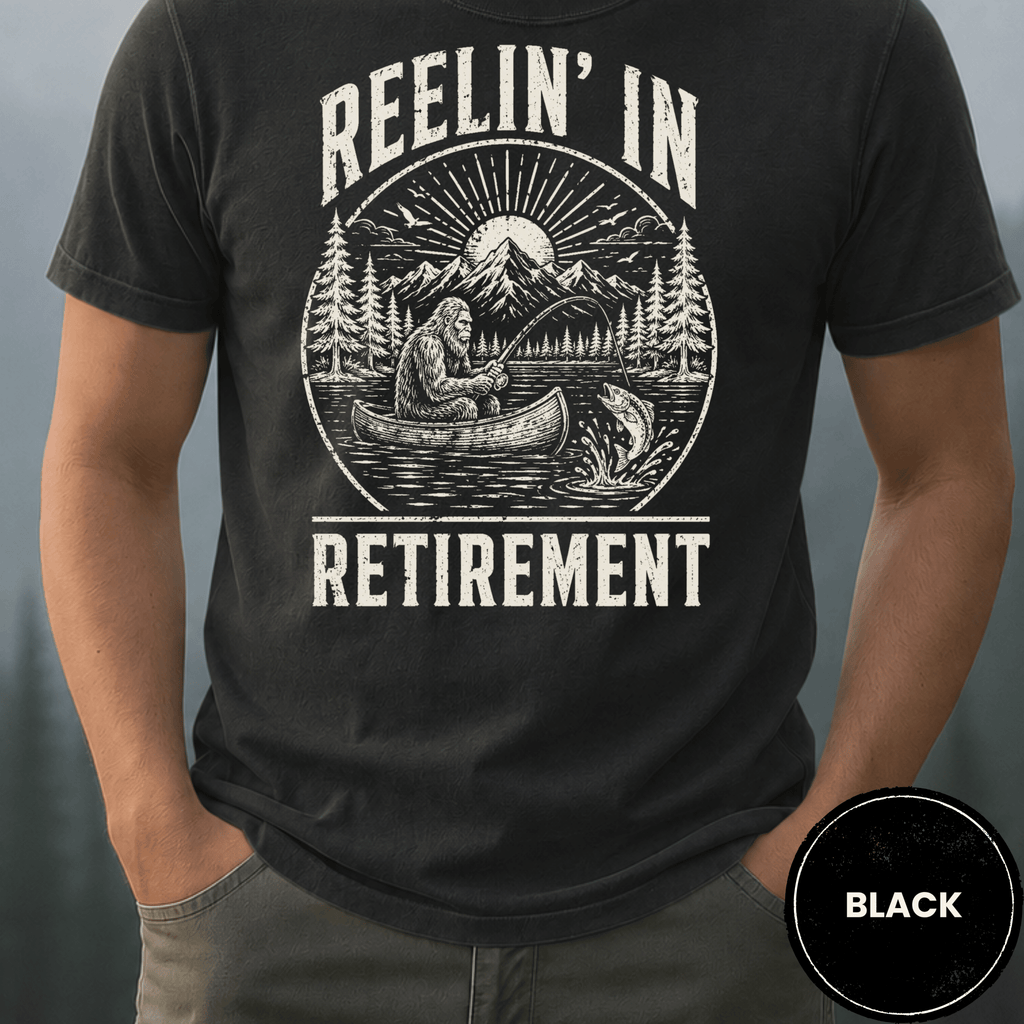 Comfort Colors® Reelin' In Retirement Shirt, Funny Fishing Retiree Tee, Retired Fisher Gift, Fishing Retirement T-Shirt - Deadpan Outdoors Co.