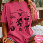 Respect The Locals Bigfoot Shirt, Funny Sasquatch Forest Tee, Woodland Animal Nature Lover Gift, Hiking Shirt, PNW Outdoors Tee
