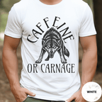Funny Wolf Coffee Shirt, Caffeine or Carnage Tee, Sarcastic Coffee Lover Gift for Him, Wolf Lover Shirt, Not a Morning Person Gift