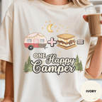 Comfort Colors® Trailer Plus S'Mores Equals One Happy Camper Tee - Deadpan Outdoors Co.