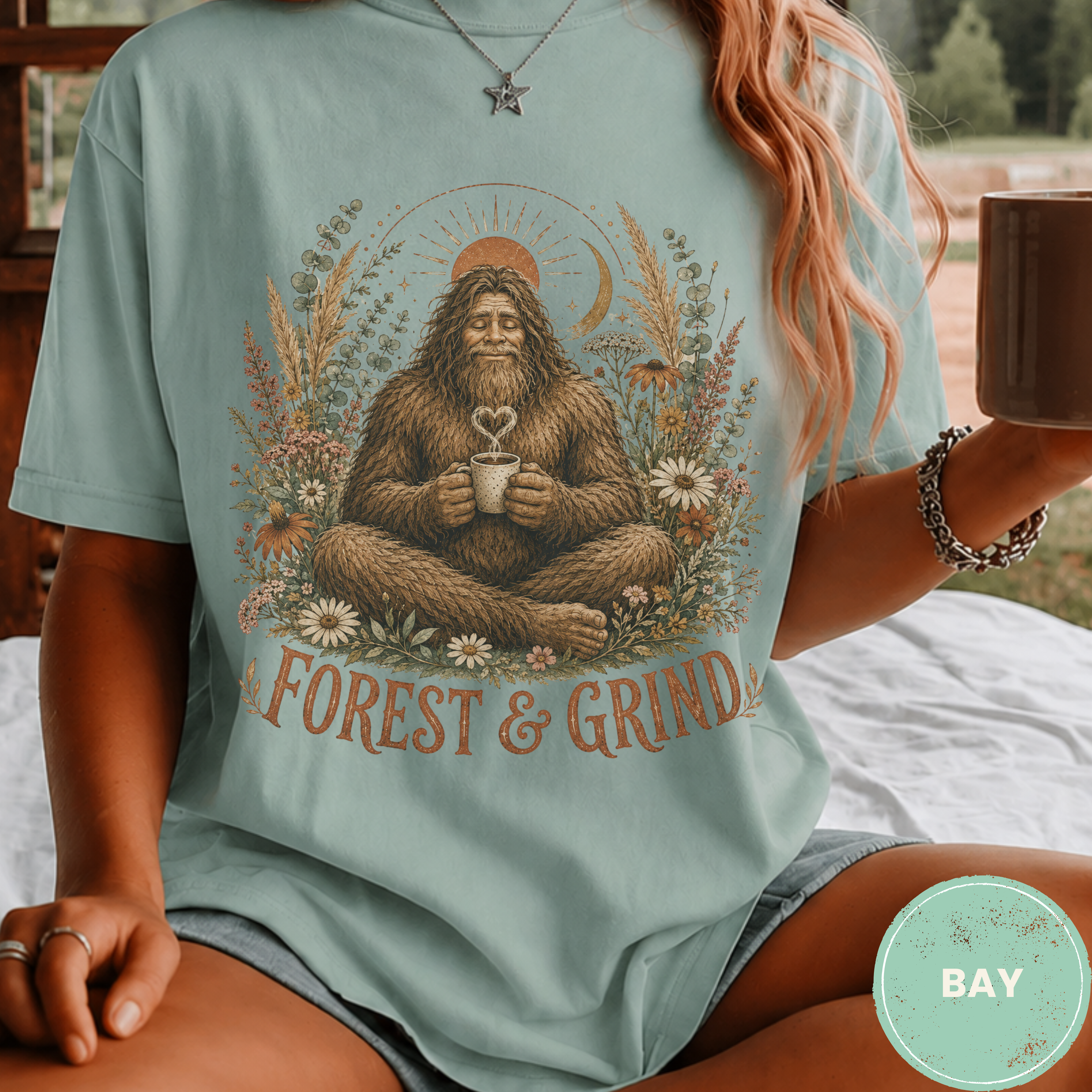 Comfort Colors® Forest and Grind Boho Bigfoot Tee